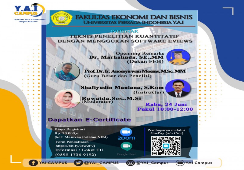 Webinar mengenai Teknis Penelitian Kuantitatif dengan Menggunakan Software Eviews