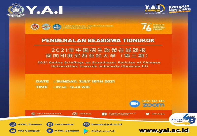 Mengenal Beasiswa Tiongkok - Universitas Persada Indonesia Y.A.I