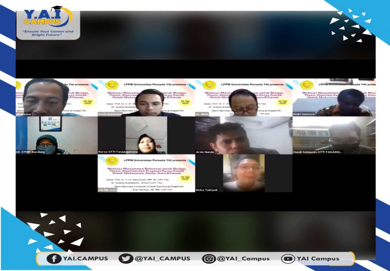 Webinar Manajemen Referensi Untuk Skripsi, Thesis, Disertasi dan Proposal Karya Ilmiah Untuk Mahasiswa,  Dosen, Guru dan Umum