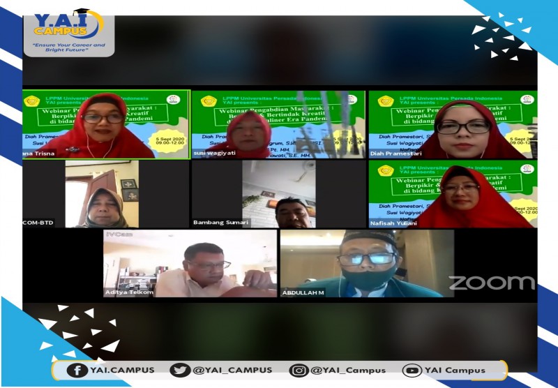 "Webinar Pengabdian Masyarakat Berfikir dan Bertindak Kreatif di Bidang Kuliner Era Pandemi"